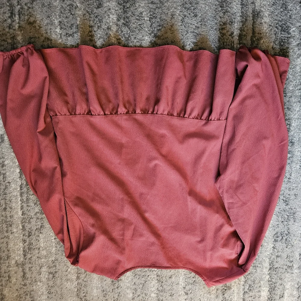 Nine West Long Sleeve Dusty Rose Peplum Blouse, Size XXL - Picture 4 of 4